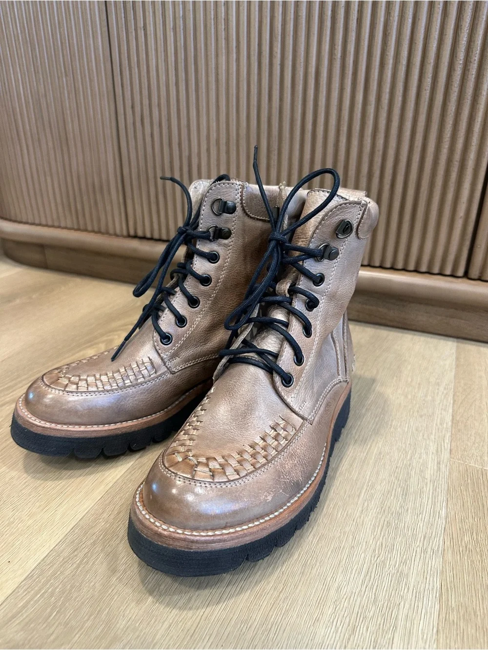 BED STU Boots ELISHA II Leather Combat ICICLE  Size 6.5